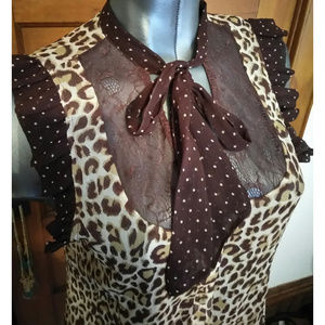 BCBG Maxazria | Sheer Sleeveless Chiffon Blouse